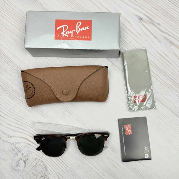 Share Ray-Ban RB3016 Clubmaster Sunglasses Red Havana w/ G-15 Green Polarized - Picture 1 of 9